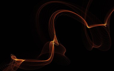 Parlayan soyut dalgalar ve soyut arkaplan ile koyu soyut arkaplan