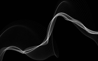 Parlayan soyut dalgalar ve soyut arkaplan ile koyu soyut arkaplan