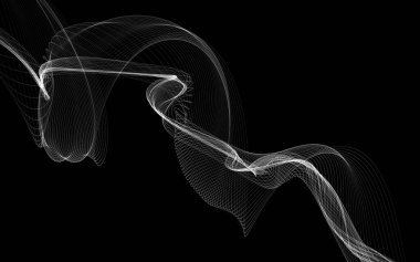 Parlayan soyut dalgalar ve soyut arkaplan ile koyu soyut arkaplan