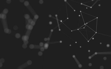 3d soyut arkaplan. Çokgen şekilli molekül teknolojisi, noktaları ve çizgileri birleştiriyor. Bağlantı yapısı. Büyük veri görselleştirmesi. 3d arkaplan. 