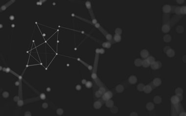 3d soyut arkaplan. Çokgen şekilli molekül teknolojisi, noktaları ve çizgileri birleştiriyor. Bağlantı yapısı. Büyük veri görselleştirmesi. 3d arkaplan. 