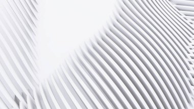 Soyut Eğri Şekiller. Beyaz Dairesel Arkaplan. Soyut arkaplan. 3d illüstrasyon