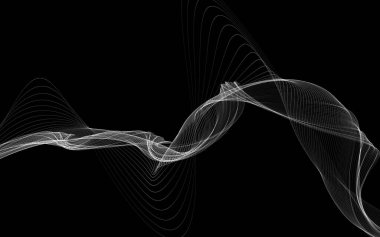 Parlayan soyut dalgalar ve soyut arkaplan ile koyu soyut arkaplan