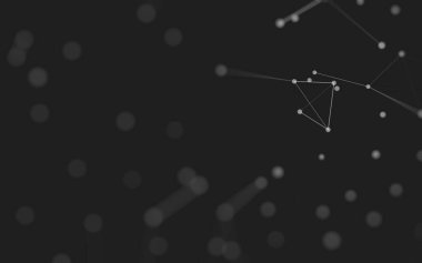 3d soyut arkaplan. Çokgen şekilli molekül teknolojisi, noktaları ve çizgileri birleştiriyor. Bağlantı yapısı. Büyük veri görselleştirmesi. 3d arkaplan. 