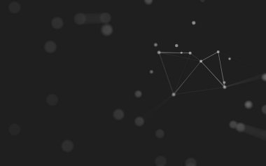 3d soyut arkaplan. Çokgen şekilli molekül teknolojisi, noktaları ve çizgileri birleştiriyor. Bağlantı yapısı. Büyük veri görselleştirmesi. 3d arkaplan. 