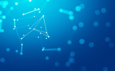 3d soyut arkaplan. Çokgen şekilli molekül teknolojisi, noktaları ve çizgileri birleştiriyor. Bağlantı yapısı. Büyük veri görselleştirmesi. 3d arkaplan.