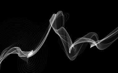 Parlayan soyut dalgalar ve soyut arkaplan ile koyu soyut arkaplan