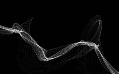 Parlayan soyut dalgalar ve soyut arkaplan ile koyu soyut arkaplan