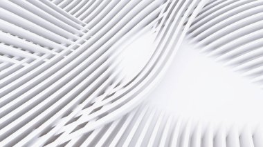 Soyut Eğri Şekiller. Beyaz Dairesel Arkaplan. Soyut arkaplan. 3d illüstrasyon