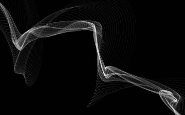 Parlayan soyut dalgalar ve soyut arkaplan ile koyu soyut arkaplan