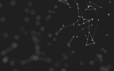 3d soyut arkaplan. Çokgen şekilli molekül teknolojisi, noktaları ve çizgileri birleştiriyor. Bağlantı yapısı. Büyük veri görselleştirmesi. 3d arkaplan. 