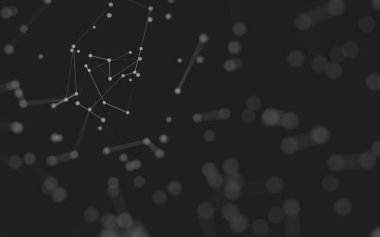 3d soyut arkaplan. Çokgen şekilli molekül teknolojisi, noktaları ve çizgileri birleştiriyor. Bağlantı yapısı. Büyük veri görselleştirmesi. 3d arkaplan. 