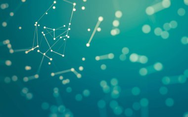 3d soyut arkaplan. Çokgen şekilli molekül teknolojisi, noktaları ve çizgileri birleştiriyor. Bağlantı yapısı. Büyük veri görselleştirmesi. 3d arkaplan.