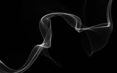 Parlayan soyut dalgalar ve soyut arkaplan ile koyu soyut arkaplan