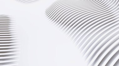 Soyut Eğri Şekiller. Beyaz Dairesel Arkaplan. Soyut arkaplan. 3d illüstrasyon