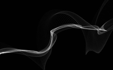 Parlayan soyut dalgalar ve soyut arkaplan ile koyu soyut arkaplan