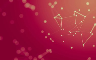 3d soyut arkaplan. Çokgen şekilli molekül teknolojisi, noktaları ve çizgileri birleştiriyor. Bağlantı yapısı. Büyük veri görselleştirmesi. 3d arkaplan.