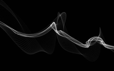 Parlayan soyut dalgalar ve soyut arkaplan ile koyu soyut arkaplan