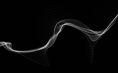 Parlayan soyut dalgalar ve soyut arkaplan ile koyu soyut arkaplan