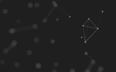 3d soyut arkaplan. Çokgen şekilli molekül teknolojisi, noktaları ve çizgileri birleştiriyor. Bağlantı yapısı. Büyük veri görselleştirmesi. 3d arkaplan. 