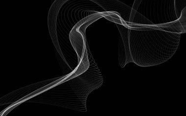 Parlayan soyut dalgalar ve soyut arkaplan ile koyu soyut arkaplan