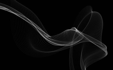 Parlayan soyut dalgalar ve soyut arkaplan ile koyu soyut arkaplan