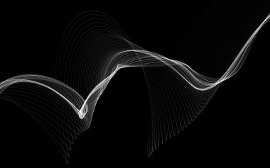 Parlayan soyut dalgalar ve soyut arkaplan ile koyu soyut arkaplan