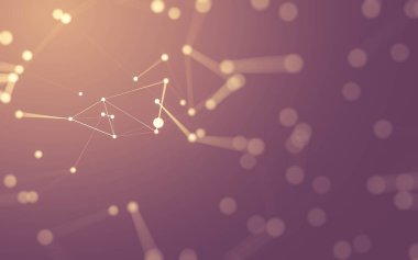 3d soyut arkaplan. Çokgen şekilli molekül teknolojisi, noktaları ve çizgileri birleştiriyor. Bağlantı yapısı. Büyük veri görselleştirmesi. 3d arkaplan.