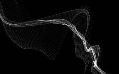 Parlayan soyut dalgalar ve soyut arkaplan ile koyu soyut arkaplan