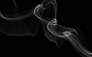 Parlayan soyut dalgalar ve soyut arkaplan ile koyu soyut arkaplan