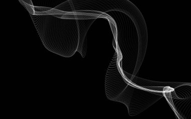 Parlayan soyut dalgalar ve soyut arkaplan ile koyu soyut arkaplan