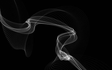 Parlayan soyut dalgalar ve soyut arkaplan ile koyu soyut arkaplan