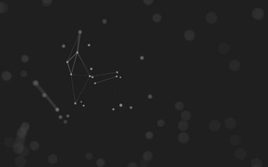 3d soyut arkaplan. Çokgen şekilli molekül teknolojisi, noktaları ve çizgileri birleştiriyor. Bağlantı yapısı. Büyük veri görselleştirmesi. 3d arkaplan. 