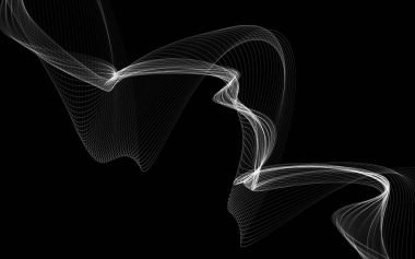 Parlayan soyut dalgalar ve soyut arkaplan ile koyu soyut arkaplan