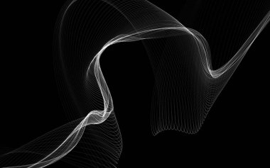 Parlayan soyut dalgalar ve soyut arkaplan ile koyu soyut arkaplan