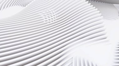 Soyut Eğri Şekiller. Beyaz Dairesel Arkaplan. Soyut arkaplan. 3d illüstrasyon