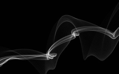 Parlayan soyut dalgalar ve soyut arkaplan ile koyu soyut arkaplan