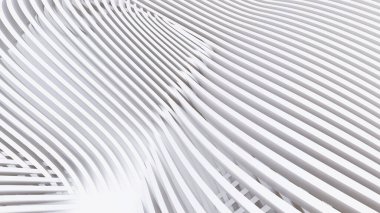 Soyut Eğri Şekiller. Beyaz Dairesel Arkaplan. Soyut arkaplan. 3d illüstrasyon