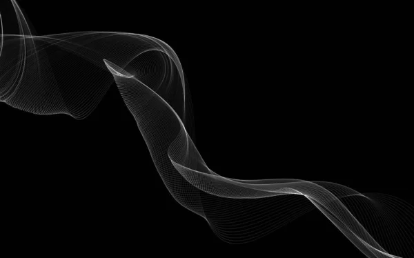 Абстрактный Фон Монохромными Волновыми Линиями Белом Фоне Современные Технологии — стоковое фото