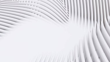 Soyut Eğri Şekiller. Beyaz Dairesel Arkaplan. Soyut arkaplan. 3d illüstrasyon