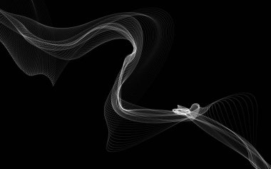 Beyaz zemin üzerinde tek renkli dalga çizgileri olan soyut bir arkaplan. Modern teknoloji arka planı.