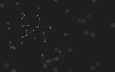 3d soyut arkaplan. Çokgen şekilli molekül teknolojisi, noktaları ve çizgileri birleştiriyor. Bağlantı yapısı. Büyük veri görselleştirmesi. 3d arkaplan. 