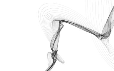 Beyaz zemin üzerinde tek renkli dalga çizgileri olan soyut bir arkaplan. Modern teknoloji arka planı.