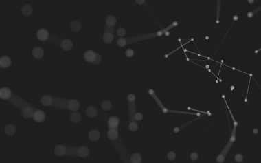 3d soyut arkaplan. Çokgen şekilli molekül teknolojisi, noktaları ve çizgileri birleştiriyor. Bağlantı yapısı. Büyük veri görselleştirmesi. 3d arkaplan. 