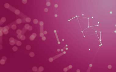 3d soyut arkaplan. Çokgen şekilli molekül teknolojisi, noktaları ve çizgileri birleştiriyor. Bağlantı yapısı. Büyük veri görselleştirmesi. 3d arkaplan.