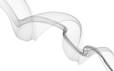 Beyaz zemin üzerinde tek renkli dalga çizgileri olan soyut bir arkaplan. Modern teknoloji arka planı.