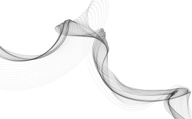 Beyaz zemin üzerinde tek renkli dalga çizgileri olan soyut bir arkaplan. Modern teknoloji arka planı.