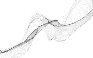 Beyaz zemin üzerinde tek renkli dalga çizgileri olan soyut bir arkaplan. Modern teknoloji arka planı.