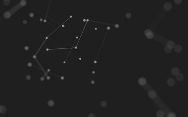 3d soyut arkaplan. Çokgen şekilli molekül teknolojisi, noktaları ve çizgileri birleştiriyor. Bağlantı yapısı. Büyük veri görselleştirmesi. 3d arkaplan. 