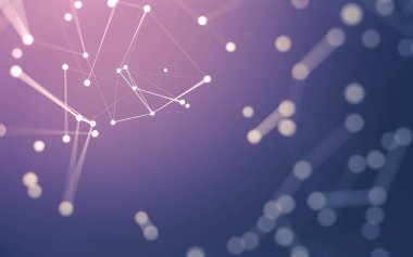 3d soyut arkaplan. Çokgen şekilli molekül teknolojisi, noktaları ve çizgileri birleştiriyor. Bağlantı yapısı. Büyük veri görselleştirmesi. 3d arkaplan.